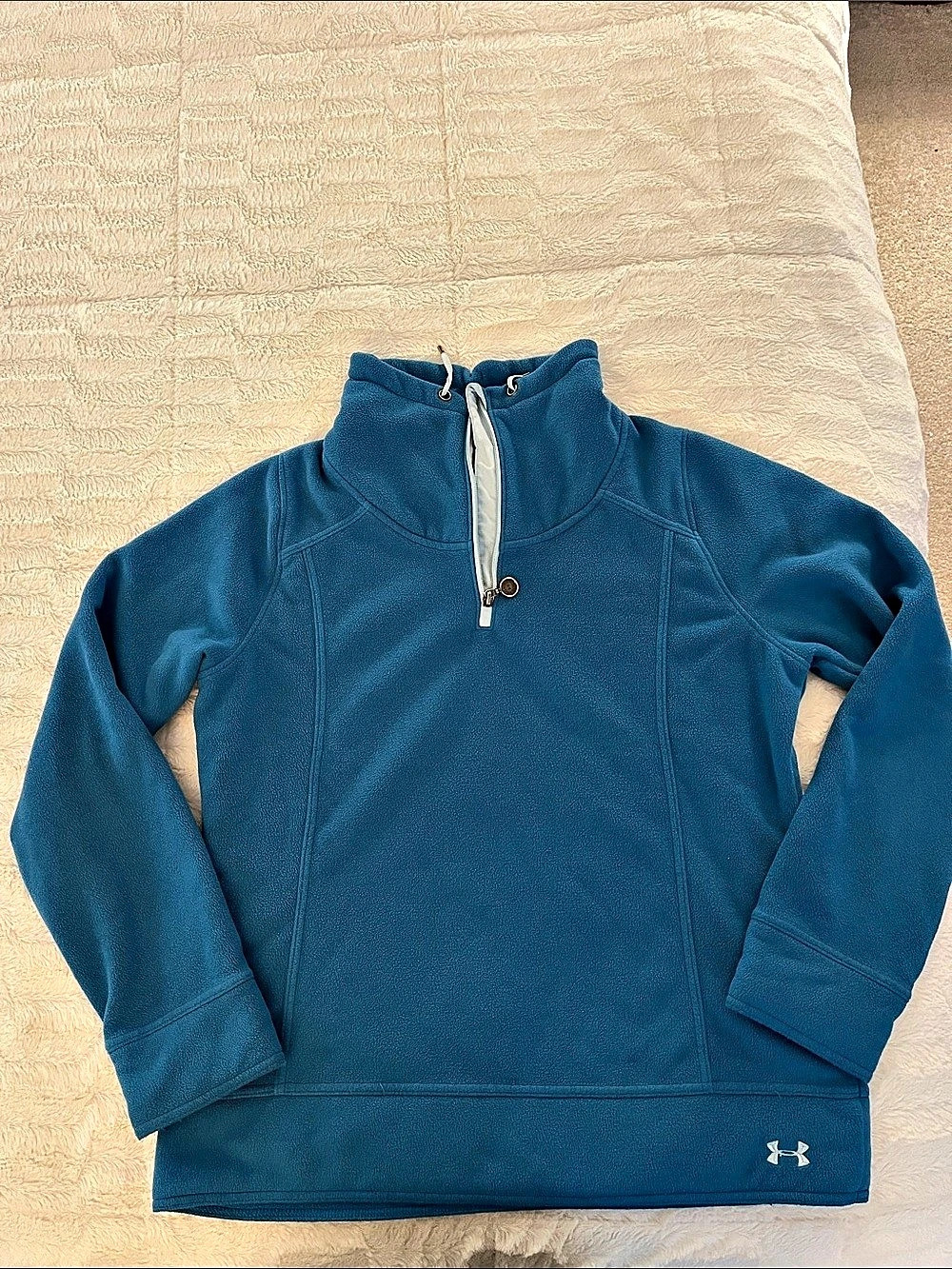 Under Armour ColdGear Funnel Neck Fleece Pullover Blue Large. Teal … blue color